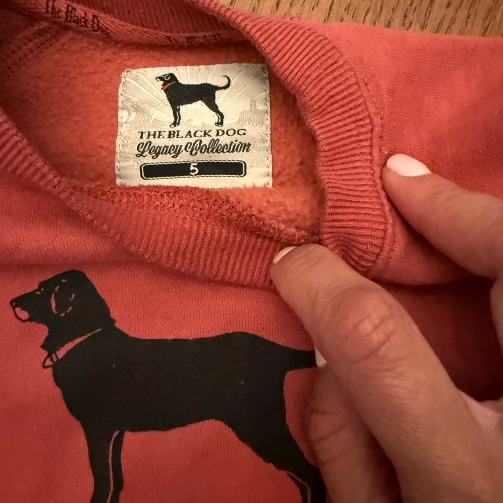 The Black Dog Red Pullover with Black Dog Design - Picture 3 of 3